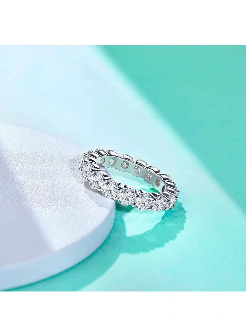 Anu Club Moissanite Eternity Ring (Sterling Silver Band)